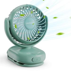 imageMomcozy Portable Fan with Clip  4Speed MiniFan for Carrier  Personal Fans Ultra Lighter 026lb  Gaps 45mm  Handheld Cooling  Rechargeable Rotate for Diaper BackpackStrollerCarrierChairDeep Green