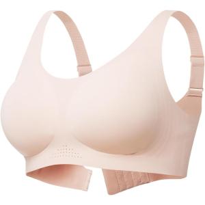 imageMomcozy Seamless Wireless Bras for Women Full Coverage Comfortable Supportive Bralettes for Everyday WearBaby Pink