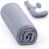 imageMomcozy F Shaped Pregnancy Pillow Cover 53inch Large Pregnancy Body Pillowcase Removable with Adjustable Wedge Pillow Soft ampamp Machine Washable Replacement Cover Velvet GreyGrey