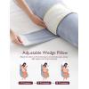 imageMomcozy F Shaped Pregnancy Pillow Cover 53inch Large Pregnancy Body Pillowcase Removable with Adjustable Wedge Pillow Soft ampamp Machine Washable Replacement Cover Velvet GreyGrey
