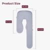 imageMomcozy F Shaped Pregnancy Pillow Cover 53inch Large Pregnancy Body Pillowcase Removable with Adjustable Wedge Pillow Soft ampamp Machine Washable Replacement Cover Velvet GreyGrey