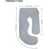 imageMomcozy F Shaped Pregnancy Pillow Cover 53inch Large Pregnancy Body Pillowcase Removable with Adjustable Wedge Pillow Soft ampamp Machine Washable Replacement Cover Velvet GreyGrey