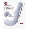 imageMomcozy F Shaped Pregnancy Pillow Cover 53inch Large Pregnancy Body Pillowcase Removable with Adjustable Wedge Pillow Soft ampamp Machine Washable Replacement Cover Velvet GreyGrey