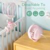 imageMomcozy Portable Stroller Fan 8000mAh 27H Ultralong Battery Life Detachable 4 Speed 360Rotate LED Night Light with 2 Modes USB Rechargeable Handheld Cooling Fan for Travel Car Seat BedroomPink