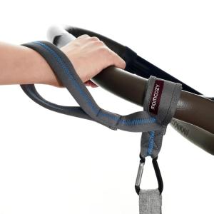 imageMomcozy Handle Strap for Baby Stroller  Safety Wrist Leash  Adjustable Pram Wheelchair Hand Leash  with Hooks for Storing Items  SecurityAccessory for Child SafetyGrey