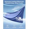 imageMomcozy Life Coolmurm Cooling Pillow Cases for Hot Sleepers 2 Stretchy Cooling Pillowcases Lightweight Breathable Cooling Pillow Cover Zipper Pillow Protector Midnight Blue for Queen PillowCooling Midnight Blue
