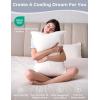 imageMomcozy Life Coolmurm Cooling Pillow Cases for Hot Sleepers 2 Stretchy Cooling Pillowcases Lightweight Breathable Cooling Pillow Cover Zipper Pillow Protector Ivory White for Standard Pillow