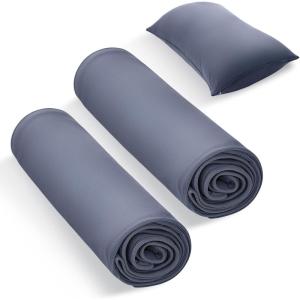 imageMomcozy Life Coolmurm Cooling Pillow Cases for Hot Sleepers 2 Stretchy Cooling Pillowcases Lightweight Breathable Cooling Pillow Cover Zipper Pillow Protector Midnight Blue for Queen PillowCooling Smoky Grey
