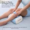 imageMomcozy Knee Pillow for Side Sleepers Soft Memory Foam Support Spine Alignment Pregnancy Leg Pillow for HIPS Back Sciatica Pain Fixed Strap for Moving Wider Contact Even Pressure Light BlueCooling Blue