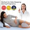 imageMomcozy Knee Pillow for Side Sleepers Soft Memory Foam Support Spine Alignment Pregnancy Leg Pillow for HIPS Back Sciatica Pain Fixed Strap for Moving Wider Contact Even Pressure Light BlueCooling Grey
