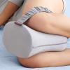 imageMomcozy Knee Pillow for Side Sleepers Soft Memory Foam Support Spine Alignment Pregnancy Leg Pillow for HIPS Back Sciatica Pain Fixed Strap for Moving Wider Contact Even Pressure Light BlueCooling Grey