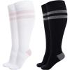 imageMomcozy Compression Socks for Women Wide Calf 1520mmHg Knee High Support Socks for Pregnancy Nurses Travel FlyingBlackWhite
