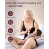 imageMomcozy CoolFit Nursing Bras for Breastfeeding Fixed Padding Ultra Stretch Seamless Jelly Strip Maternity Bra Wireless Black