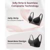 imageMomcozy CoolFit Nursing Bras for Breastfeeding Fixed Padding Ultra Stretch Seamless Jelly Strip Maternity Bra Wireless Black