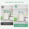 imageMomcozy Glass Breast Milk Pitcher Formula Breastmilk Storage Container Heat ampamp Cold Resistant No Leak Pitcher for Breastmilk with Wide Mouth Fast Baby Formula Maker 48OZ 1 CountGreen