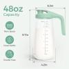 imageMomcozy Glass Breast Milk Pitcher Formula Breastmilk Storage Container Heat ampamp Cold Resistant No Leak Pitcher for Breastmilk with Wide Mouth Fast Baby Formula Maker 48OZ 1 CountGreen