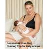 imageMomcozy Seamless Pregnancy Maternity Bra Wireless Classic Jelly Strip Lace Wirefree Padded Nursing Bras for Breastfeeding