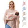 imageMomcozy UltraLight Nursing Cover for Breastfeeding Soft Breathable Tencel Lyocell Fabric MultiUse Feeding Shawl Newborn Essentials Must HavesLight GrayShallow Brown Lite