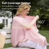 imageMomcozy UltraLight Nursing Cover for Breastfeeding Soft Breathable Tencel Lyocell Fabric MultiUse Feeding Shawl Newborn Essentials Must HavesLight GrayPink Lite