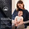 imageMomcozy UltraLight Nursing Cover for Breastfeeding Soft Breathable Tencel Lyocell Fabric MultiUse Feeding Shawl Newborn Essentials Must HavesLight GrayDark Blue