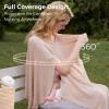 imageMomcozy UltraLight Nursing Cover for Breastfeeding Soft Breathable Tencel Lyocell Fabric MultiUse Feeding Shawl Newborn Essentials Must HavesLight GrayShallow Brown Lite