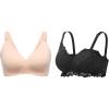 imageMomcozy Seamless Pregnancy Maternity Bra Wireless Classic Jelly Strip Lace Wirefree Padded Nursing Bras for Breastfeeding
