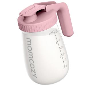 imageMomcozy Glass Breast Milk Pitcher Formula Breastmilk Storage Container Heat ampamp Cold Resistant No Leak Pitcher for Breastmilk with Wide Mouth Fast Baby Formula Maker 48OZ 1 CountPink
