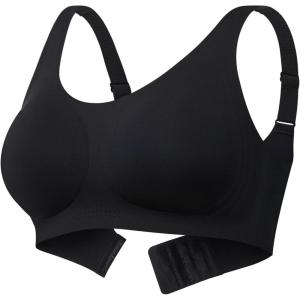 imageMomcozy Seamless Bra for Women Comfort Soft Support Bra Wireless FullCoverage Everyday Bra Invisible Maternity Bra Black