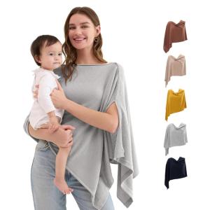 imageMomcozy UltraLight Nursing Cover for Breastfeeding Soft Breathable Tencel Lyocell Fabric MultiUse Feeding Shawl Newborn Essentials Must HavesLight GrayGrey