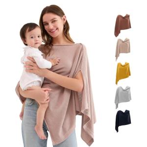 imageMomcozy UltraLight Nursing Cover for Breastfeeding Soft Breathable Tencel Lyocell Fabric MultiUse Feeding Shawl Newborn Essentials Must HavesLight GrayBrown