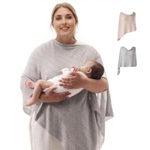 imageMomcozy UltraLight Nursing Cover for Breastfeeding Soft Breathable Tencel Lyocell Fabric MultiUse Feeding Shawl Newborn Essentials Must HavesLight GrayLight Gray Lite