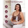 imageMomcozy Pumping Bra Hands Free AllinOne Nursing Bras for Breastfeeding ampamp Pumping Fixed Padding for Enhanced Shape Chocolate