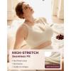 imageMomcozy Seamless US Cotton Busty Bras for WomenComfortable Wireless Full Coverage Bra with Molded Cups for Large Bust Oatmeal