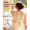 imageMomcozy Seamless US Cotton Busty Bras for WomenComfortable Wireless Full Coverage Bra with Molded Cups for Large Bust Oatmeal