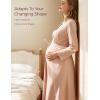 imageMomcozy Women Maternity Nursing Pregnancy Nightgown V Neck Labor and Delivery Hopital Gown Breastfeeding Sleepwear DressBaby Rose