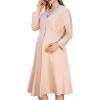 imageMomcozy Women Maternity Nursing Pregnancy Nightgown V Neck Labor and Delivery Hopital Gown Breastfeeding Sleepwear DressBaby Rose