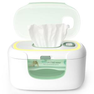 imageMomcozy Baby Wipe Warmer Innovative Spring Design Large Capacity Wipes Dispenser Fast and Even Heating 4 Modes of Temperature Heating Control Diaper Wipe Warmer with Night LightUpdate WW02 100pcs