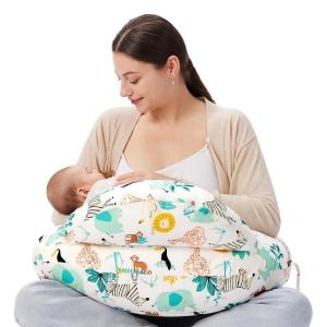 imageMomcozy Innovative Safety Fence Nursing Pillow  Firm ampamp Springy Memory Foam  Stable Ergonomic Support ampamp Comfort  Wider Breastfeeding Cushion Adjustable Removable Cover Baby Safety CertifiedColorful Animals