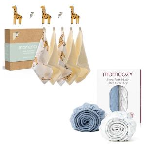 imageMomcozy Muslin Fitted Mini Crib Sheets