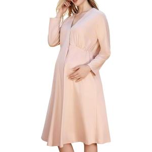 imageMomcozy Women Maternity Nursing Pregnancy Nightgown V Neck Labor and Delivery Hopital Gown Breastfeeding Sleepwear DressBaby Rose