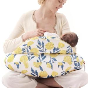 imageMomcozy Pioneering Safety Fence Nursing Pillow for Breastfeeding Wider Feeding Pillows for More Support for Mom ampamp Baby Easier Nursing ampamp Hand Free Fit for All Removable Cotton CoverLemon Whisper