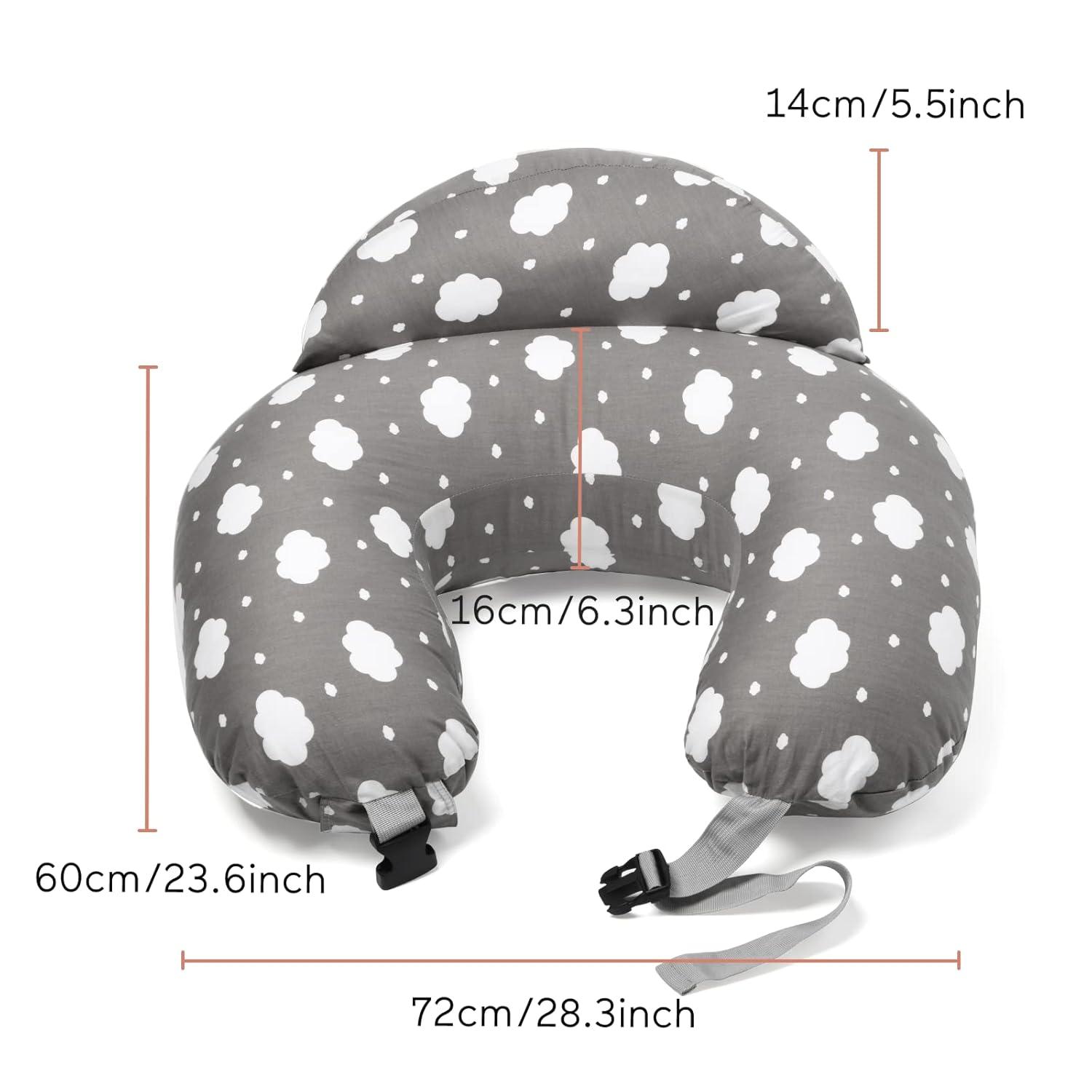 imageMomcozy Original Nursing Pillow and Positioner  Plus Size Feeding Pillow  Breastfeeding Bottle Feeding Baby Support  with Adjustable Waist Strap and Removable Cotton Cover Green ForestGrey