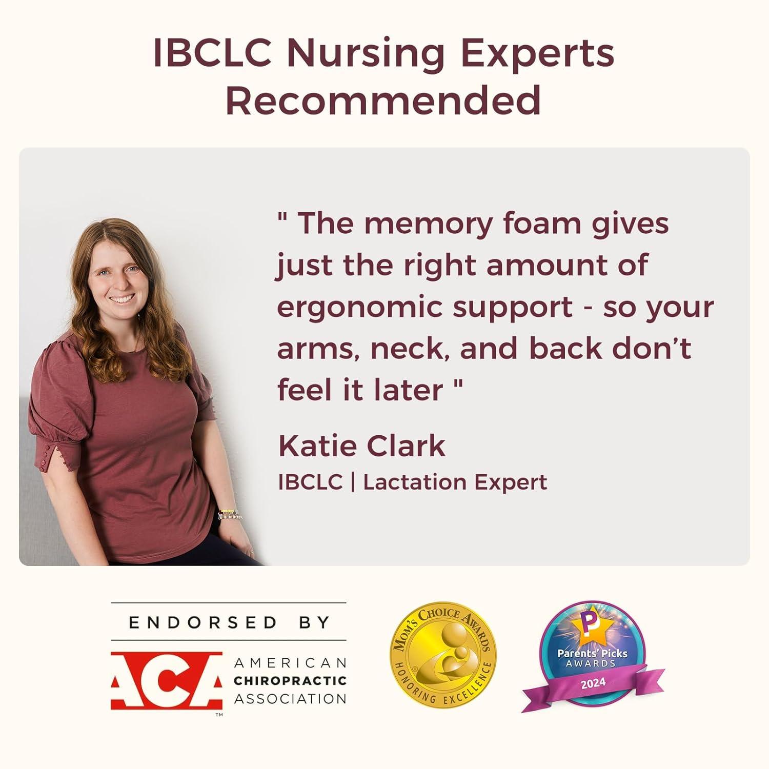 imageMomcozy Original Nursing Pillow and Positioner  Plus Size Feeding Pillow  Breastfeeding Bottle Feeding Baby Support  with Adjustable Waist Strap and Removable Cotton Cover Green ForestGrey  Premium Memory Foam 