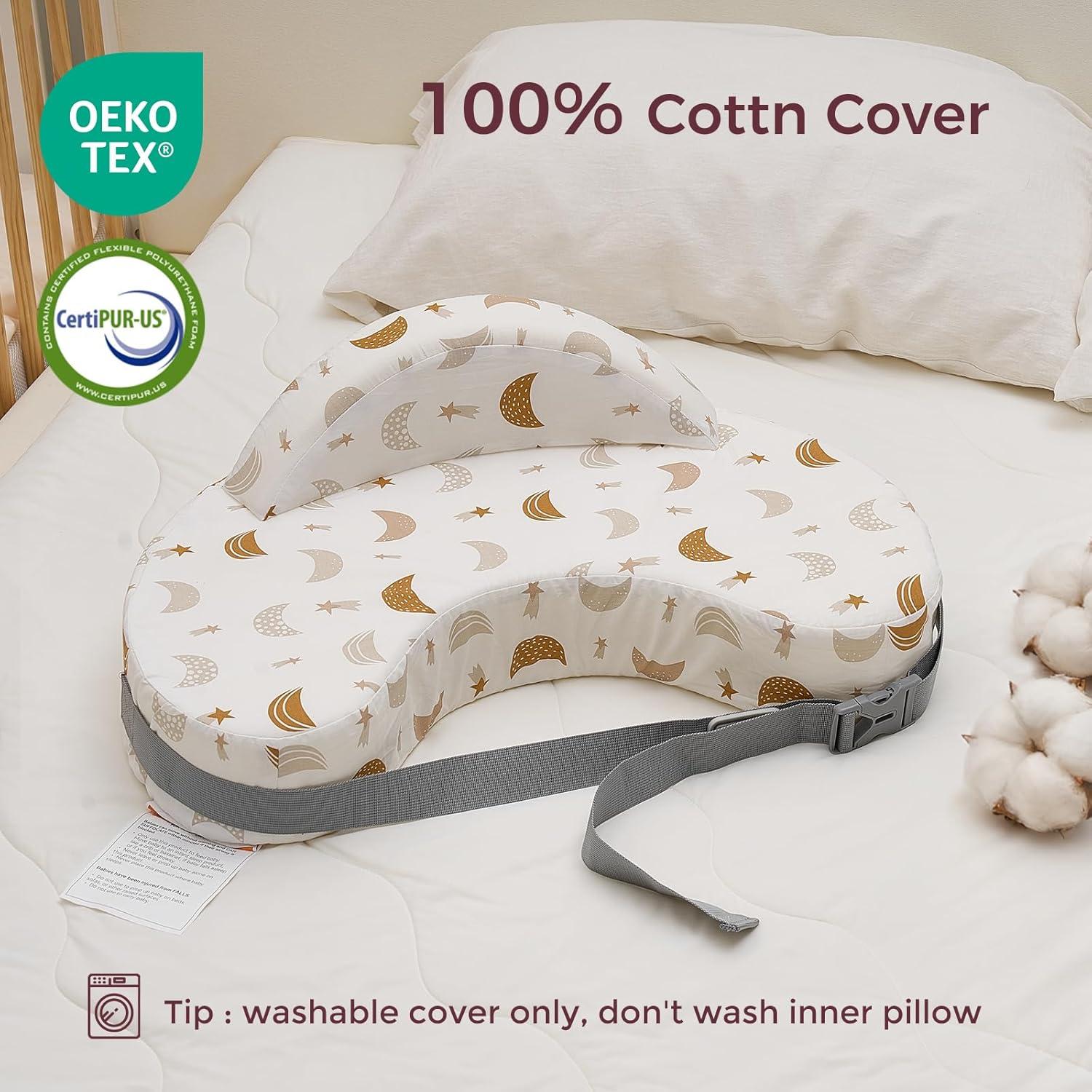 imageMomcozy Original Nursing Pillow and Positioner  Plus Size Feeding Pillow  Breastfeeding Bottle Feeding Baby Support  with Adjustable Waist Strap and Removable Cotton Cover Green ForestStarry Sky