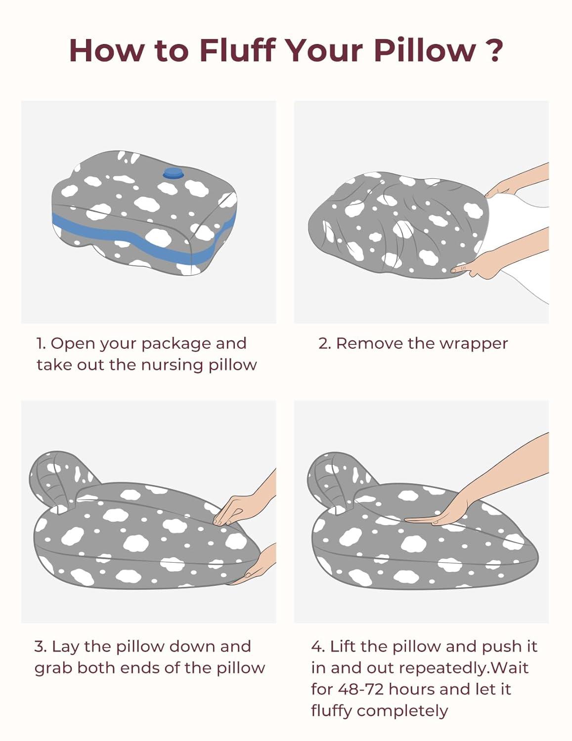 imageMomcozy Original Nursing Pillow and Positioner  Plus Size Feeding Pillow  Breastfeeding Bottle Feeding Baby Support  with Adjustable Waist Strap and Removable Cotton Cover Green ForestGrey