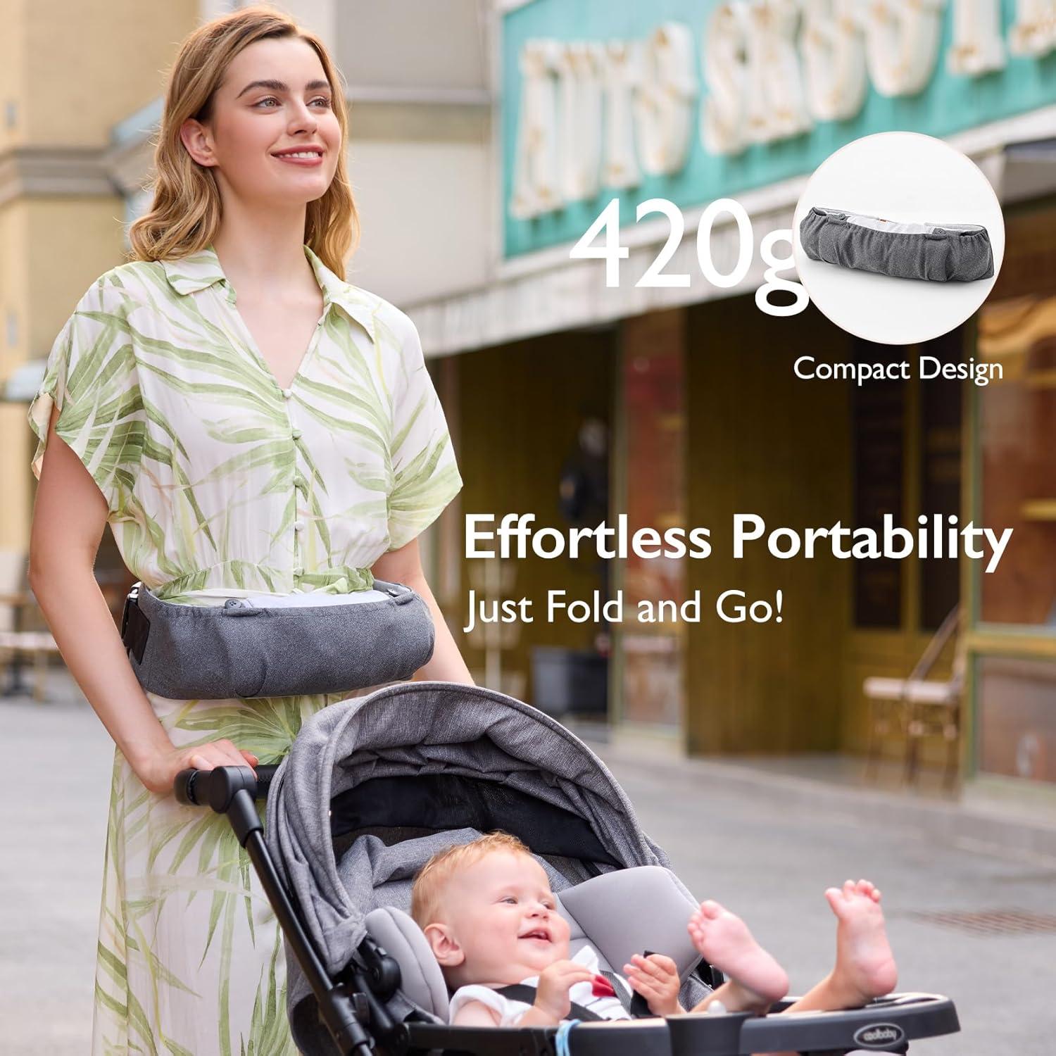 imagePortable Baby Carrier Spreadable Wide Shoulder Straps with Ergonomic Support Lightweight and Compact Baby Wrap Carrier Cozy Fabric Care for Babys Skin Promotes Healthy Development Grey