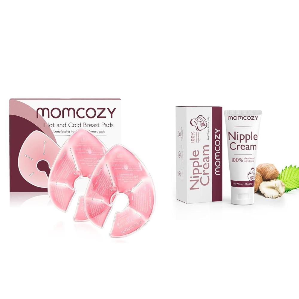 imageMomcozy Breast Therapy Packs 2 Pack ampamp Momcozy 100 Natural Nipple Cream