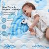 imageMomcozy Baby Play Mat for Floor 50x50 Thickened Playpen Mat Playmate for Baby Tummy Time Waterproof ampamp NonSlip Foldable Outdoor Mat with Carrying Handle Leopard HeartBlue Ocean