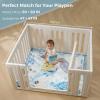 imageMomcozy Baby Play Mat for Floor 50x50 Thickened Playpen Mat Playmate for Baby Tummy Time Waterproof ampamp NonSlip Foldable Outdoor Mat with Carrying Handle Leopard HeartBlue Ocean