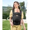 imageMomcozy Breathable Baby Carrier Ergonomic and Lightweight Infant Carrier for 745lbs with Enhanced Lumbar Support All Day Comfort for HandsFree Parenting Air MeshDeep Black